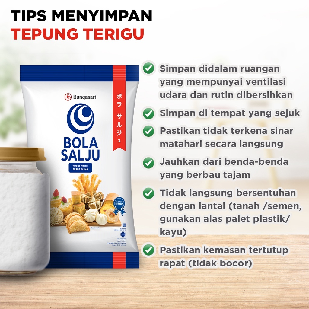 

Tepung Terigu Bungasari Bola Salju Kemasan 1 Kg Medium Protein