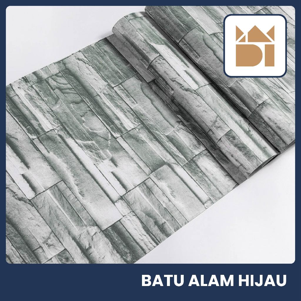 Adipati Home Decoration - Wallpaper Stiker Dinding Motif Batu Alam Hijau Size 45 Cm X 8 Meter, Wallp