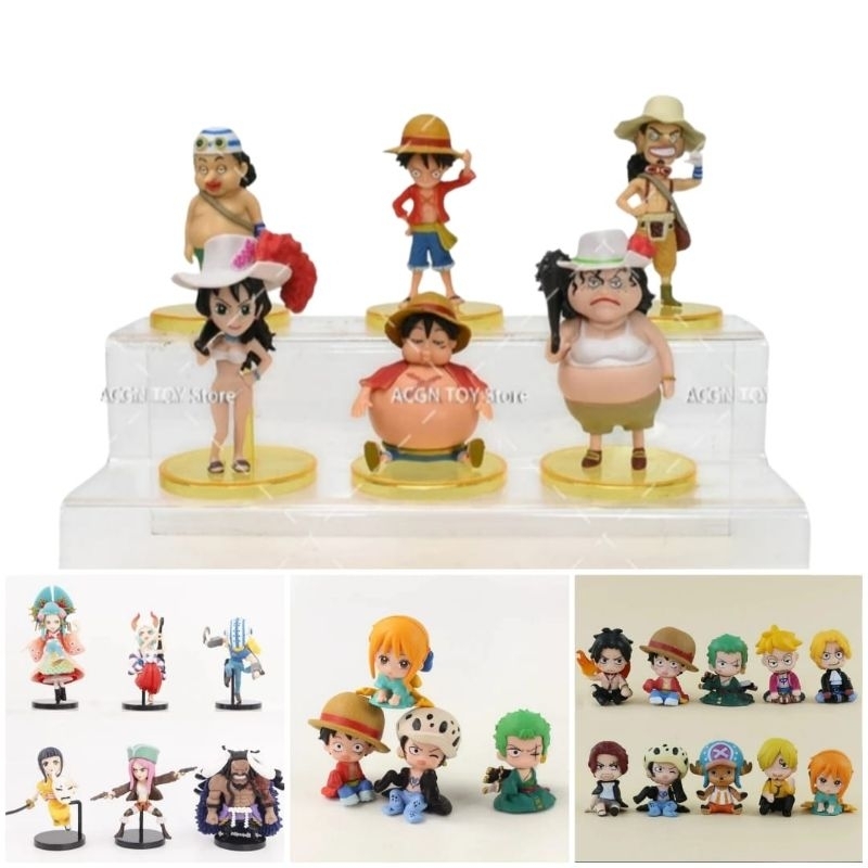 action figure one piece luffy zoro nami set chibi minifigure