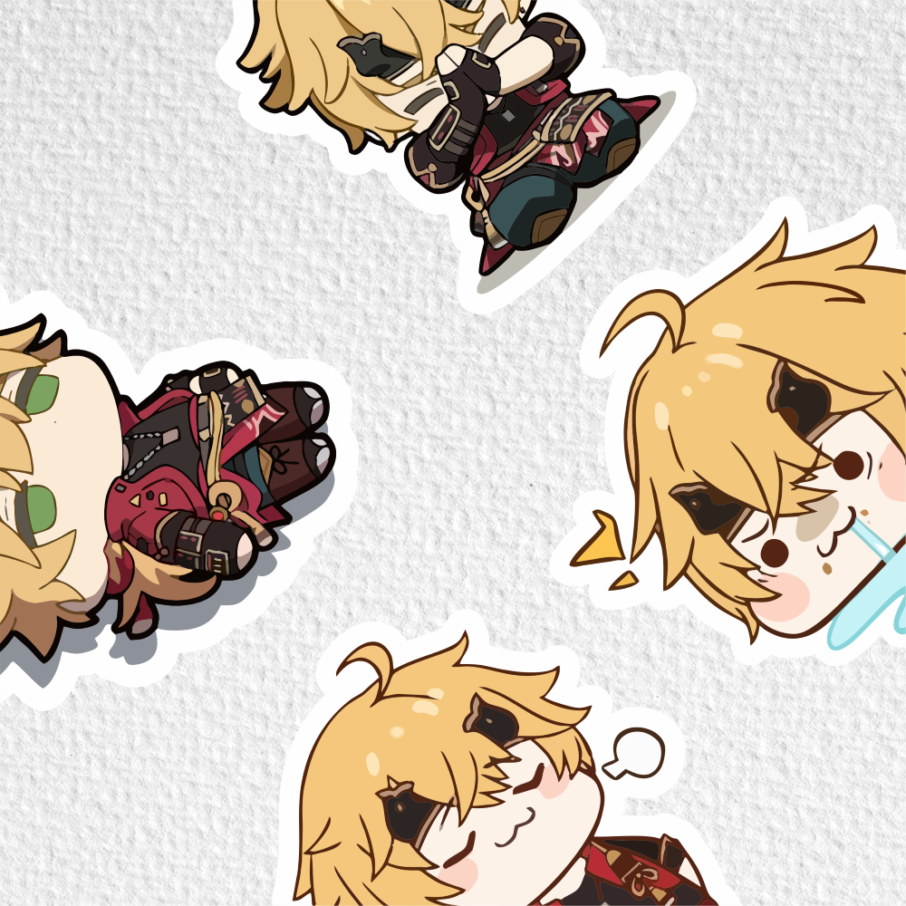 

[ VINYL & CHROMO 7 CM] cetak stiker Game/STIKER MURAH TEMA Ghensin impact [ THOMA ]stiker genshin lucu