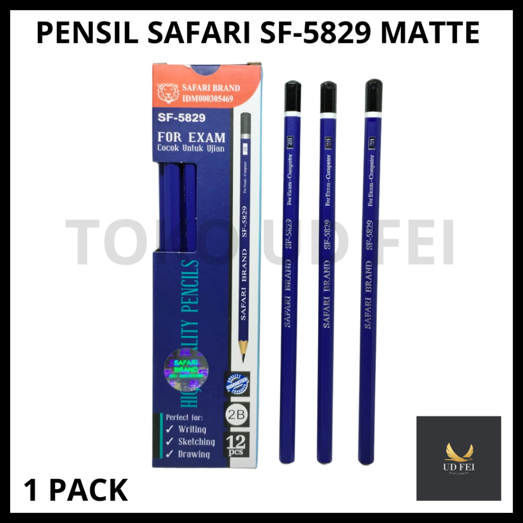 

(1 PACK = 12 PCS) Pensil Safari/ Pensil 2B Safari/ Pensil 5829/ Pensil 2B Safari 5829/ Pensil 2B Biru