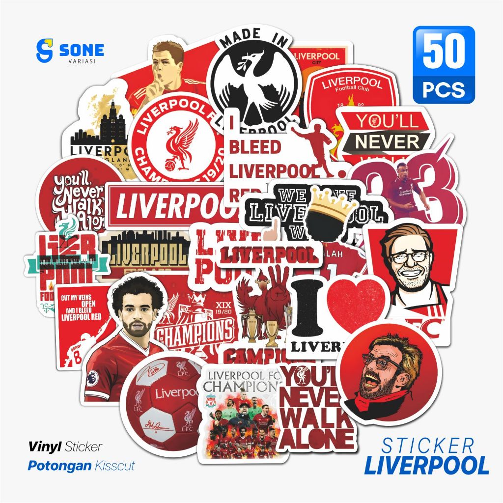 

[50 Pcs] Stiker Aesthetic LIVERPOOL Vinyl Waterproof Dekorasi Laptop Koper Diary Thumblr