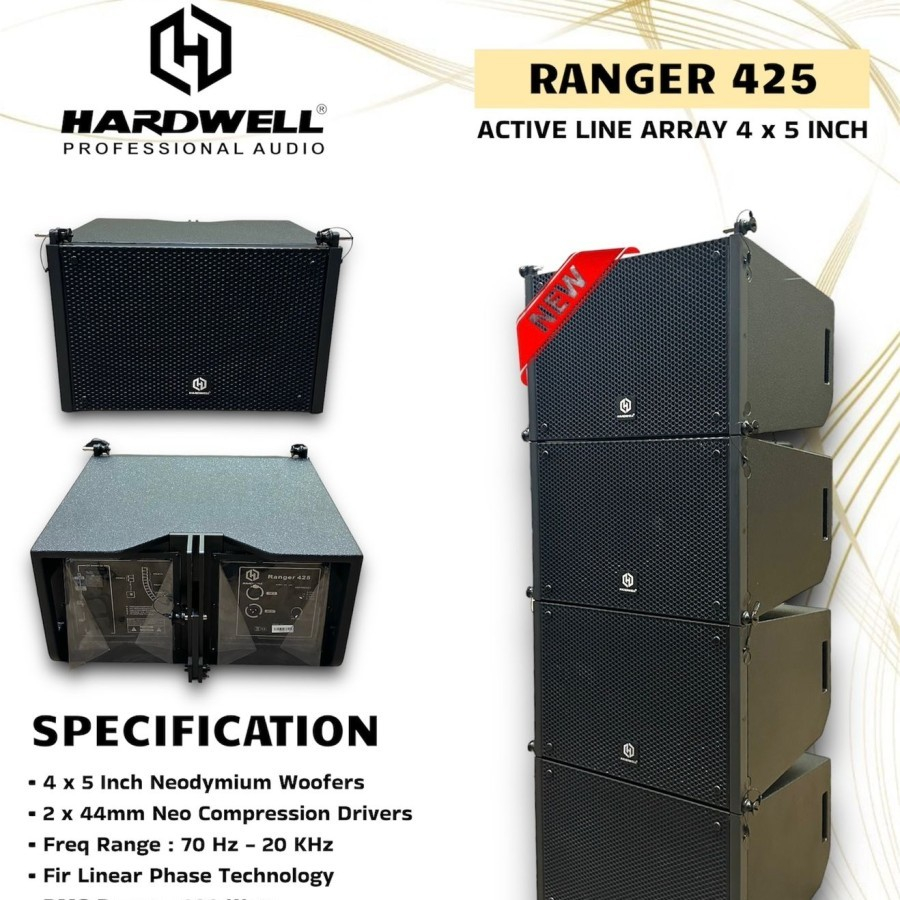 SPEAKER LINE ARRAY HARDWELL RANGER 425 / RANGER-425 4 X 5 INCH NEODYMIUM WOOFERS GARANSI HARDWELL