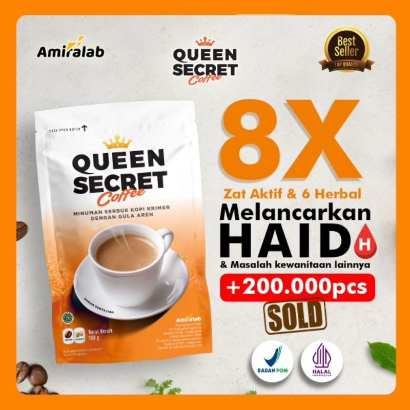 

Amiralab Queen Secret Coffee Minuman Kopi Lancar Haidd Menstruasi Telat Terlambat Siklus Bulan Jamu Ramuan Alami Ampuh Manjur Aman Untuk Busui KB Kesehatan Wanita 100gr