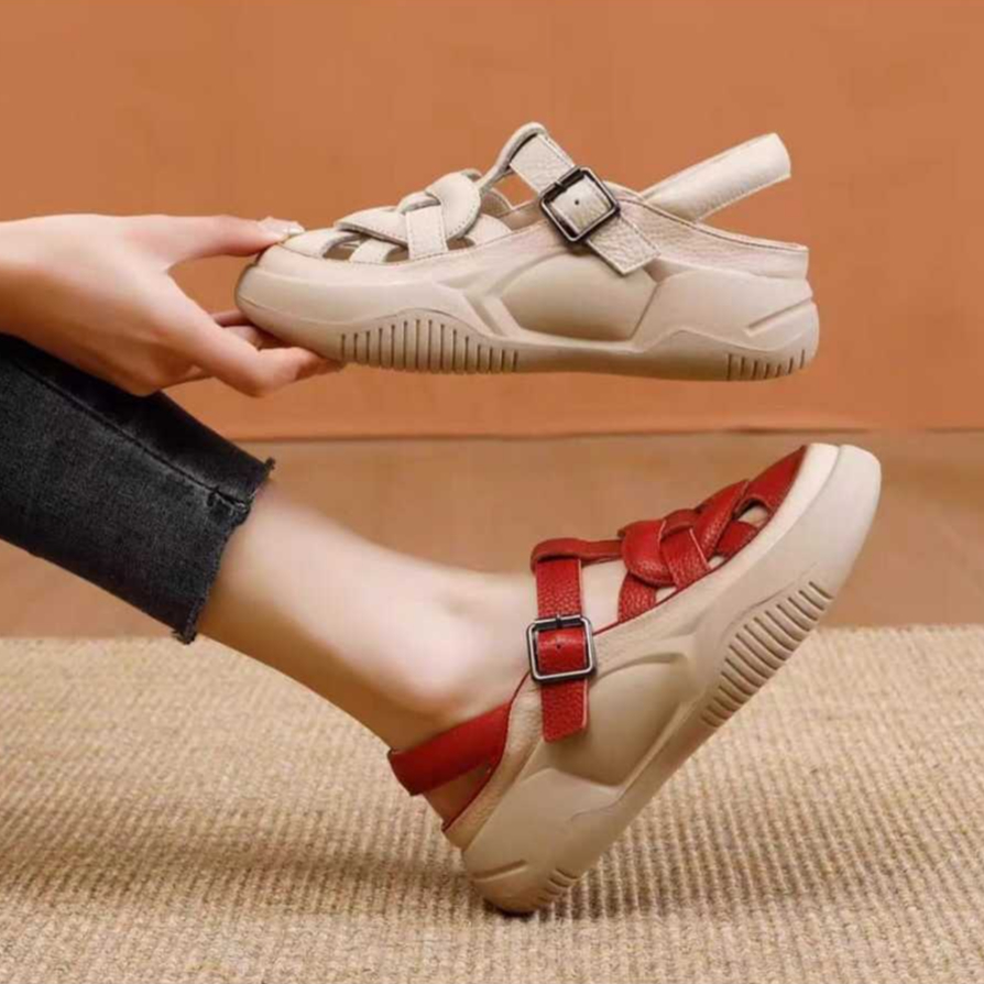 PELOVE SHOES - WEDGES SANDAL SEPATU WANITA TALI BELAKANG MOTIF GLADIATOR HAK 3 CM SINTETIS CK 553