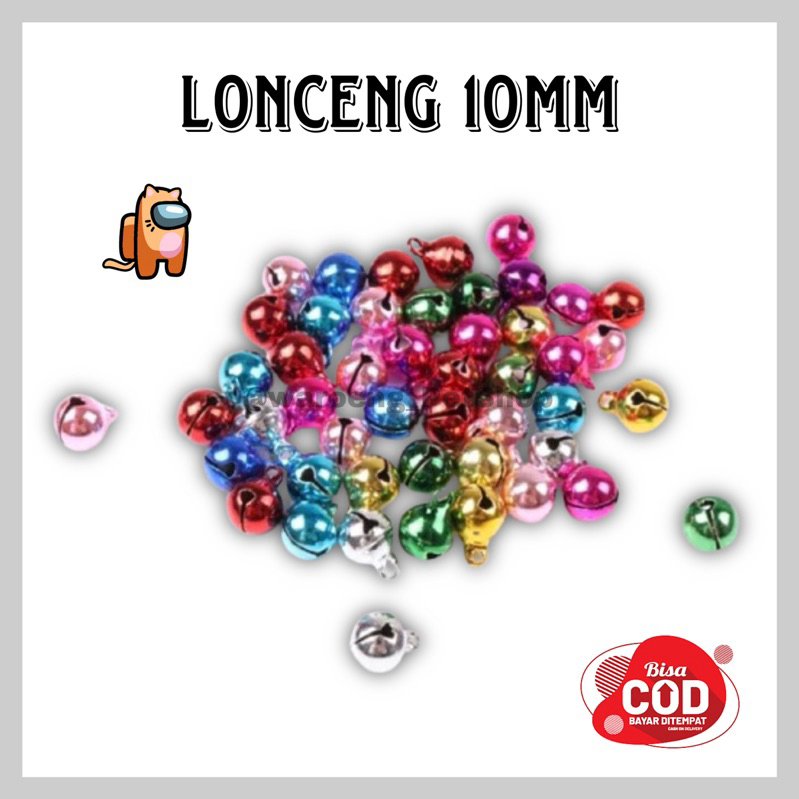 Lonceng 10mm Eceran Grosir - Lonceng Warna Warni - Lonceng Kucing 10mm