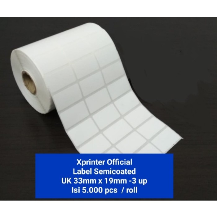 

LABEL SEMICOAT|LABEL BARCODE UK.33X19-3UP |33MM X 19MM 3 LINE