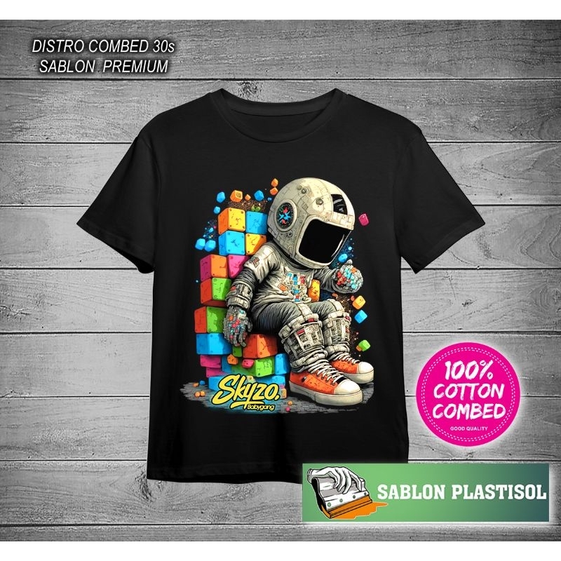 Paket 3 Kaos Distro Pria/bahan combed 30s/Sablon plastisol/original merk branded