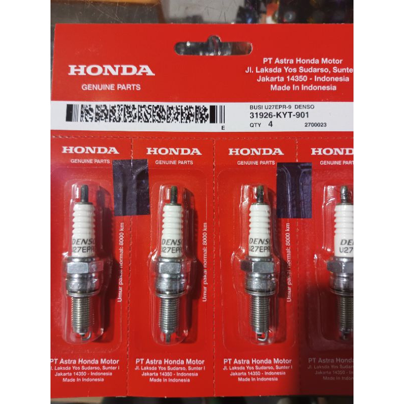 busi original Denso U27EPR-9 panjang. beat vario karisma, suprax 125 dll