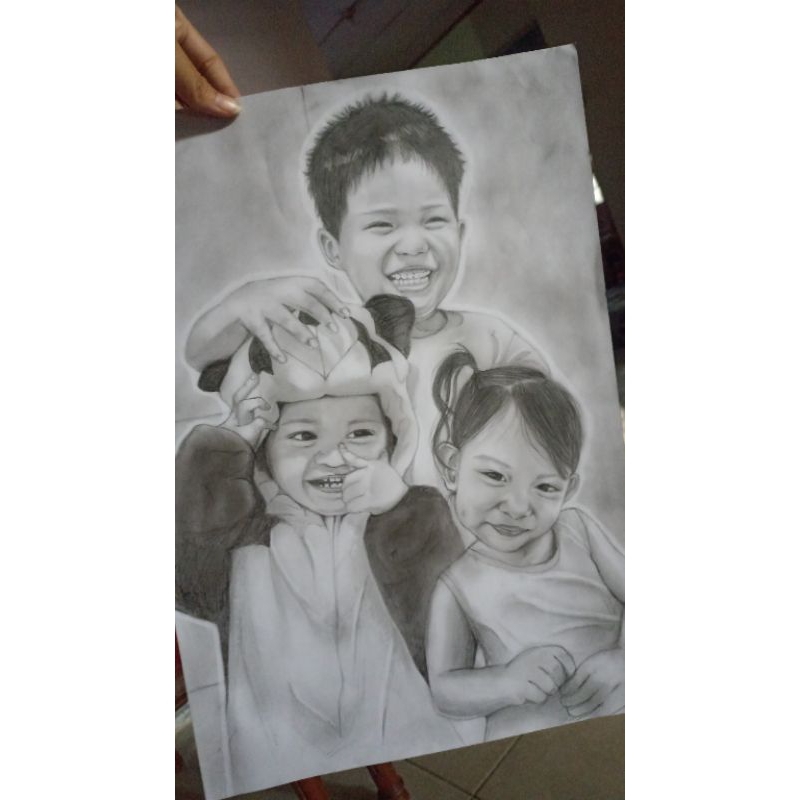jasa gambar/sketsa wajah realistis arsir tebal, detail. A4, A3. BACA DESKRIPSI ‼️
