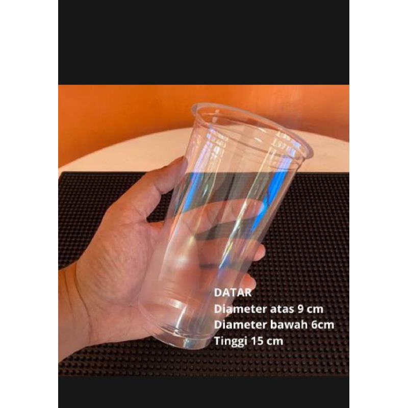 Gelas Plastik 22oz Datar Cup Plastik 22oz Datar Isi 50pcs