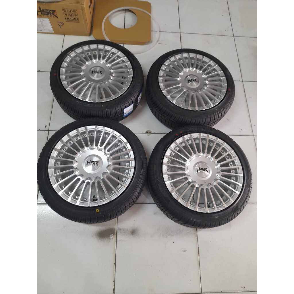 Paket Velg HSR WHEEL Untuk Wuling Air Ev R14 Tipe AMARASI Dan Ban Zeetex 155 55 Ring 14 + Center Rin