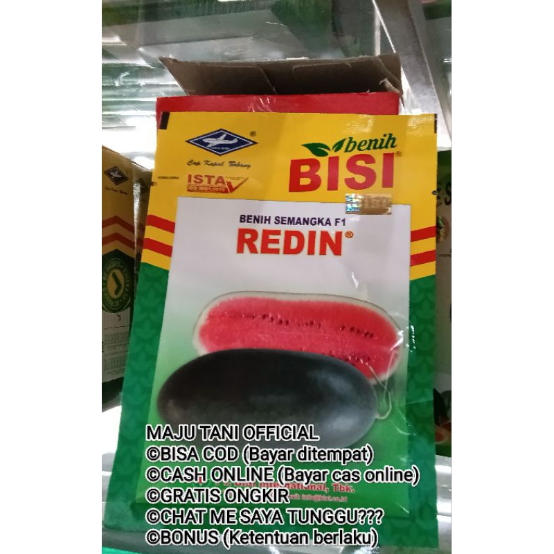 

Benih Semangka Redin F1 isi 20 Gram Kadaluarsa. 2025 (Terbaru Panjang)/Termurah (Seindonesia) /Perawatan Mudah/Anti Virus Gemini, Puret Kriting daun /Berbobot 4-6 kg/Dibuahkan 2-4 Buah/Rasa Manis Disukai Pasar kulit & hijau Gelap/Tahan Simpan /100 %Ori