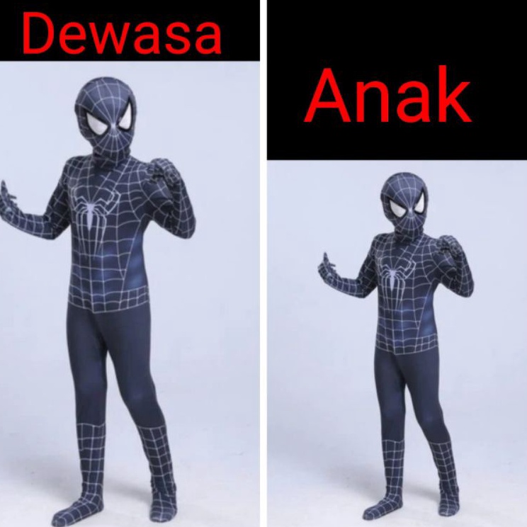 Update Terkini  Kostum Spiderman Venom Anak dan Dewasa  Kostum Spiderman hitam superhero