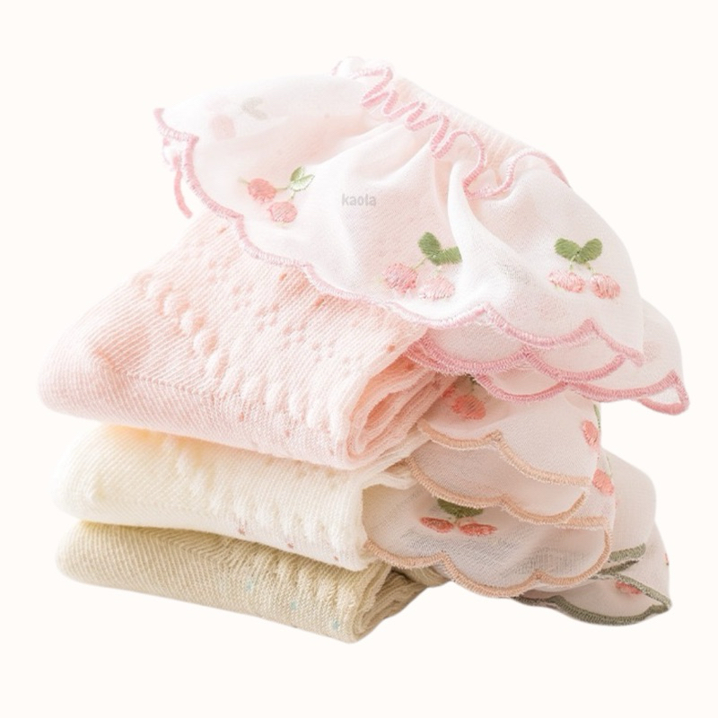 KAOLA - Cherry Ruffle Socks | Kaos Kaki Bayi | Kaos Kaki Anak