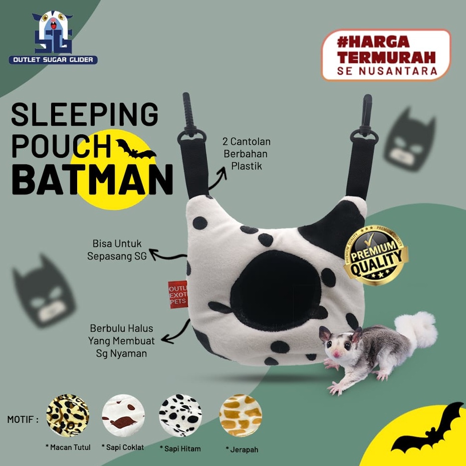 Murah SLEEPING POUCH BATMAN HEWAN SUGAR GLIDER  TUPAI TERBANG TEMPAT TIDUR HEWAN