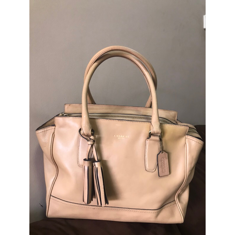 Tas Kulit Tote Besar Coc Coklat Preloved