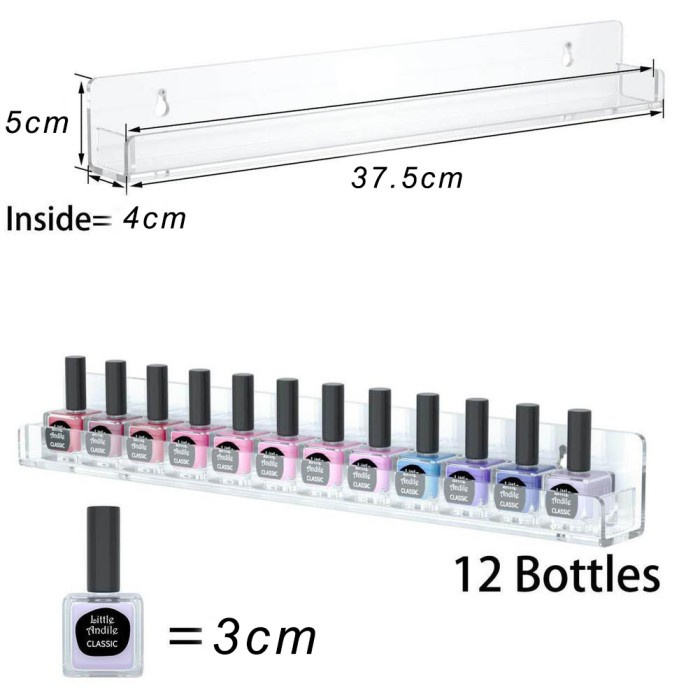 Akrilik Organizer Kosmetik Botol Kutek Serbaguna - Rak Gantung Acrylic Dinding makeup / make up mult