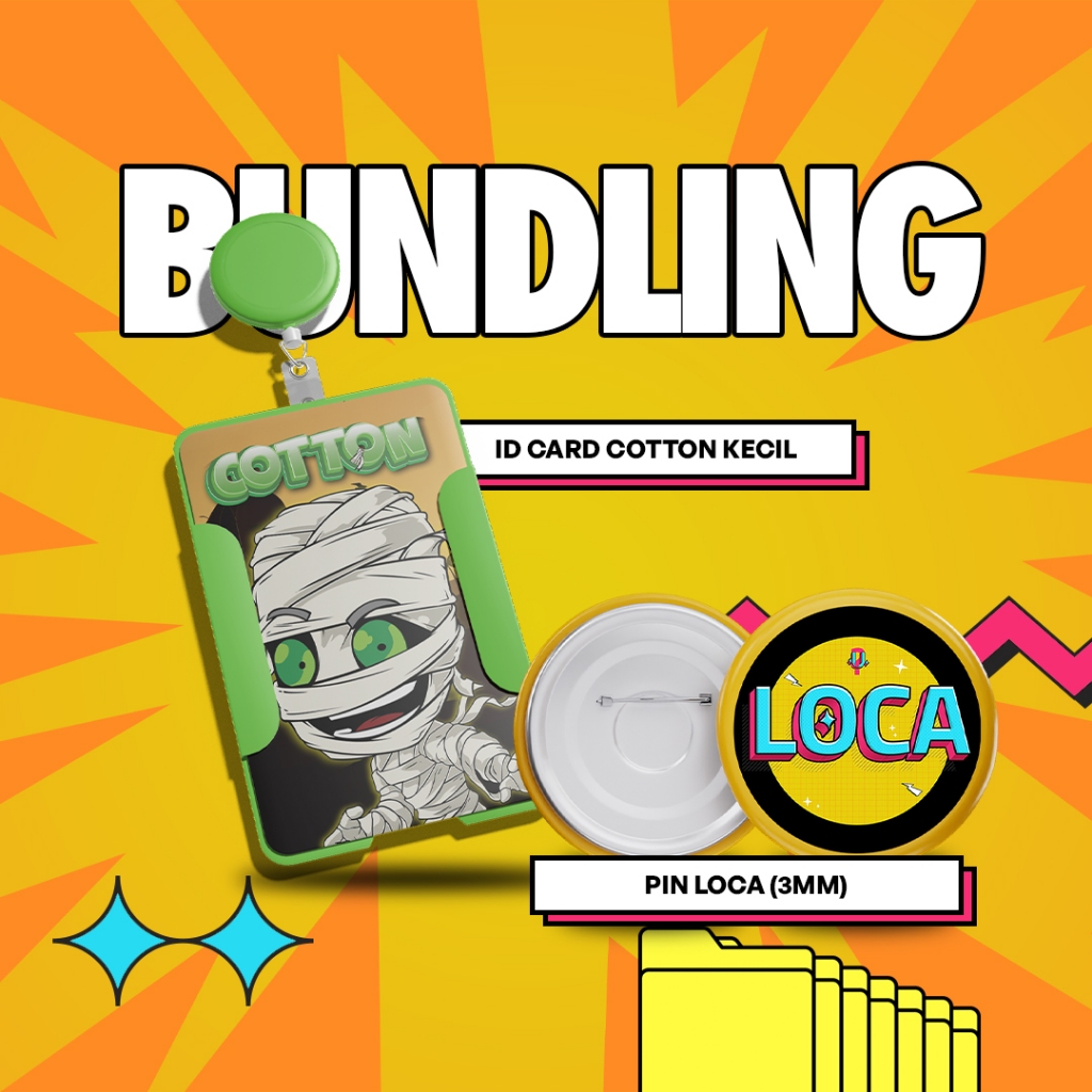 

[PAKET BUNDLING] ID Card COTTON Ukuran Kecil + Pin Model LOCA Ukuran 3mm