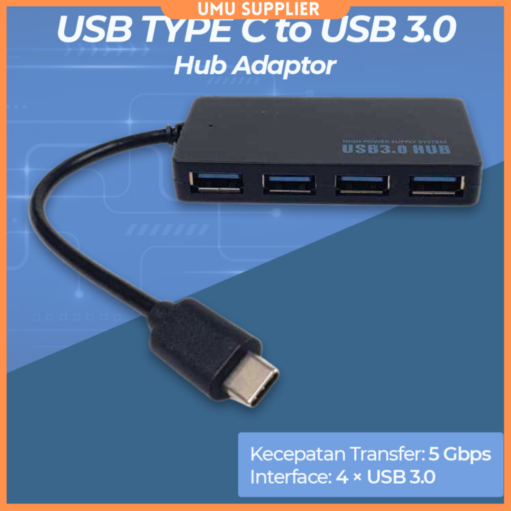 (UMU SUPPLIER) SANJI USB TYPE C TO USB 3.0 USB ADAPTOR 4 PORT