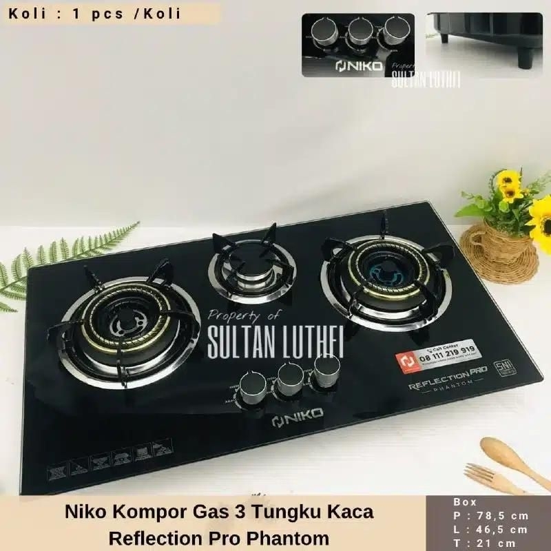 kompor gas tanam 3 tungku niko kompor kaca tungku 3