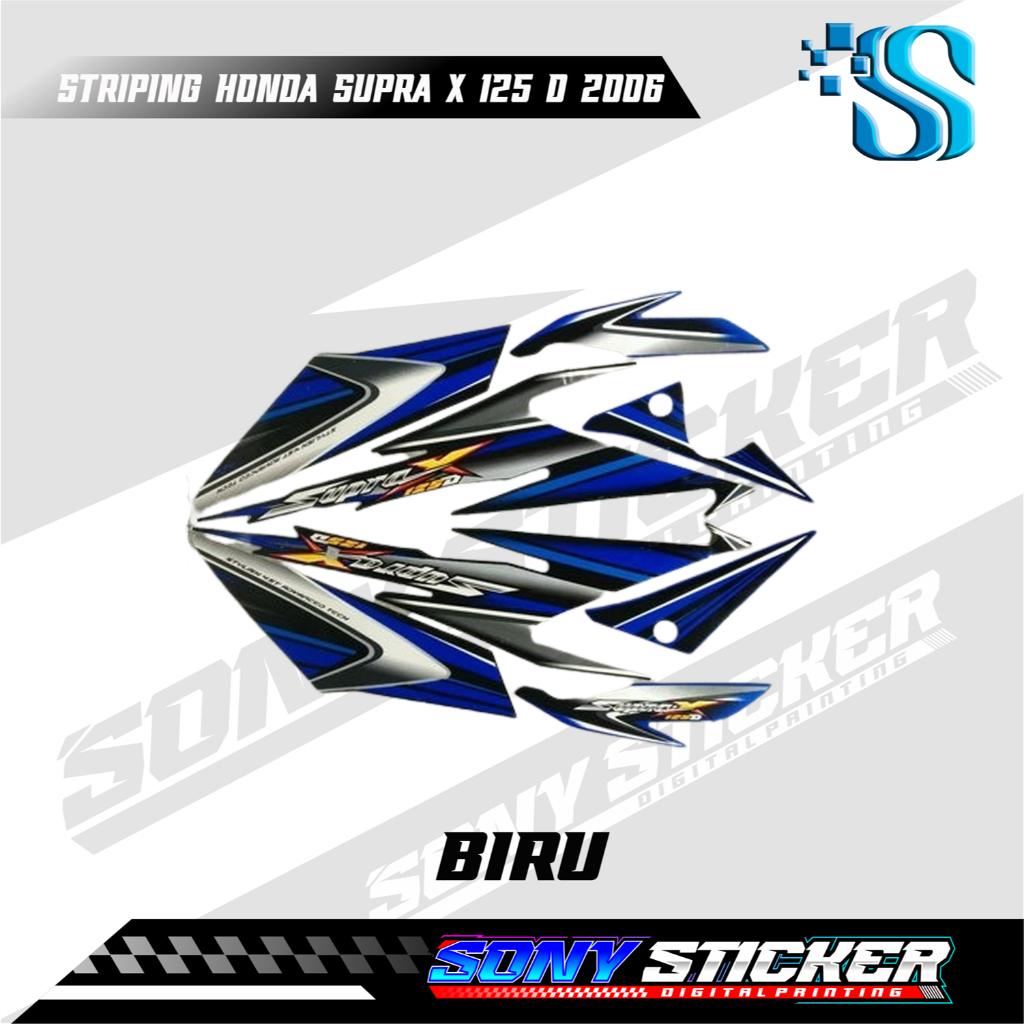 Striping Murah Dan Lengkap - Stiker List Body Motor Supra X 125 D 2006 - Striping Standar Honda Supr
