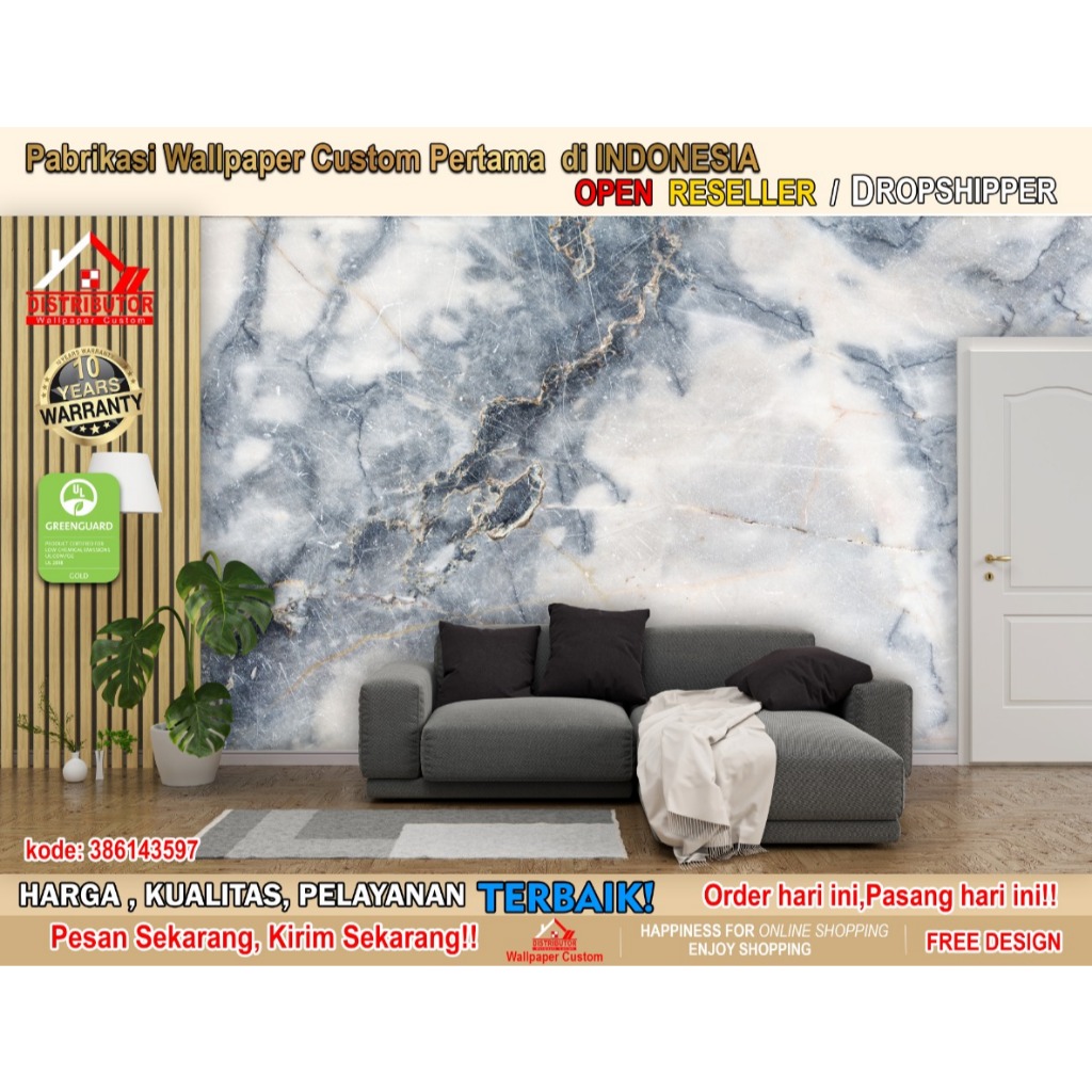Wallppaer Custom 3D Tema Marmer | Marble | Wallpaper Dinding | Wallpaper Ruangan | Wallsticker