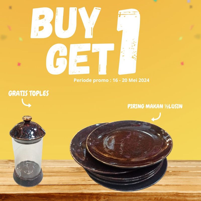 KERAMIK DAPUR PAKET BUDLING PRASMANAN PIRING SETENGAH LUSIN DAN TOPLES WARNA MAROON MEWAH IMPORT