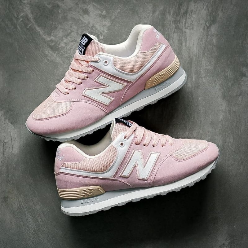 SEPATU NB 574 PINK WHITE ORIGINAL TERMURAH