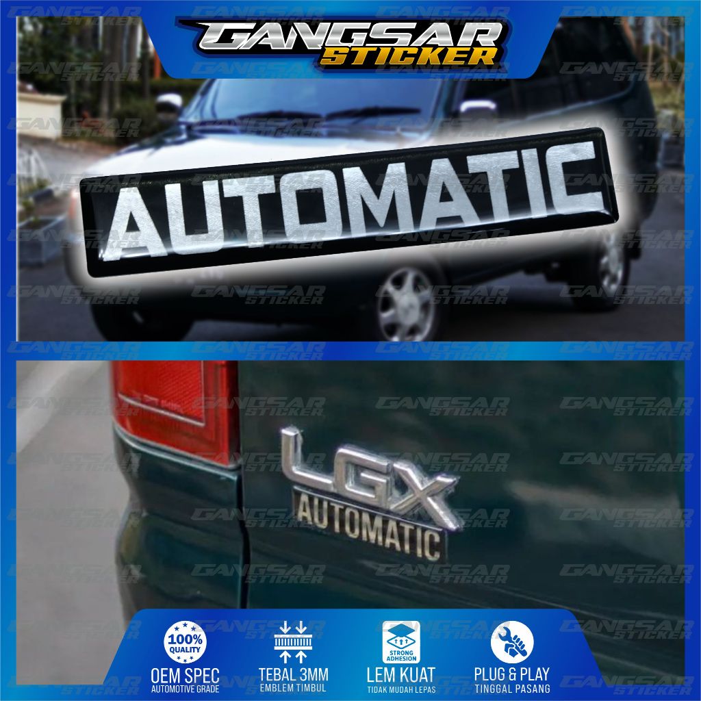 Emblem timbul Automatic kijang lgx / emblem mobil automatic / emblem kijang matic