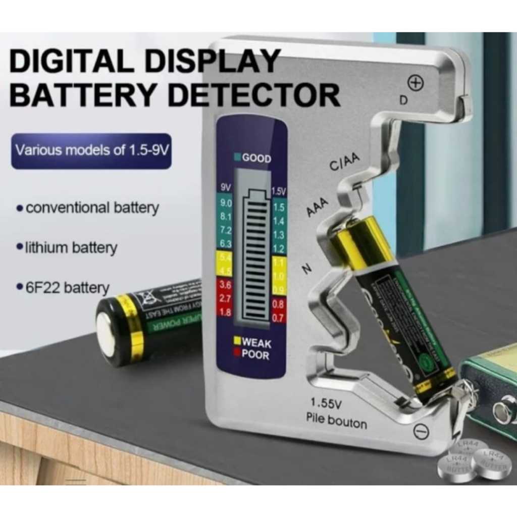 Alat Tester Cek Baterai Universal Dengan layar LCD Test Battery