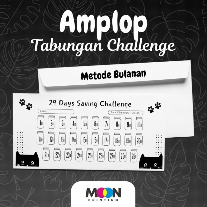 

Amplop Tabungan Challenge Bulananan / Saving Challenge / Tantangan Menabung