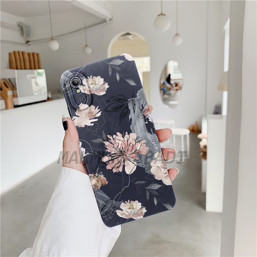 Case VIVO Y91C Y1S Casing Handphone Silikon Cassing Hp Softcase Mika Hp Cover Hp Kesing Motif Bunga