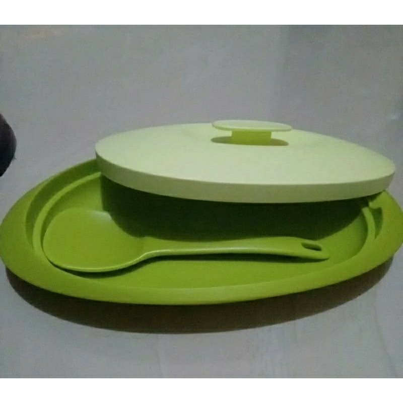 TUPPERWARE Ecer/Petit Blossom Serving Plater 390ml with spoon/wadah tupperware