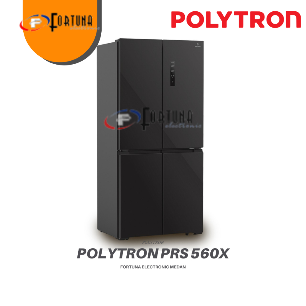 KULKAS POLYTRON PRS560X SIDE BY SIDE 4 PINTU BELLEZA INVERTER 550L PRS 560 X
