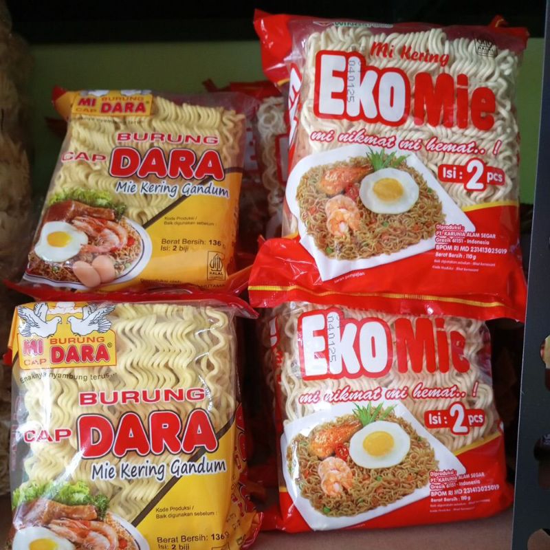 

Mie kering burung dara dan mie kering ekonomi