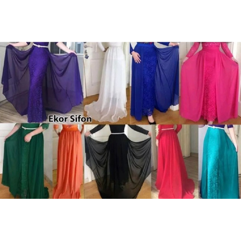 Ekor gaun / Ekor Dress / hiasan ekor baju wanita