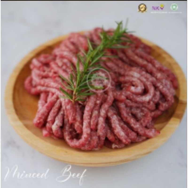 

wahyu beef organic daging giling with fat 250 gr/daging sapi organik grass fed with fat 250 gr wahyu beef