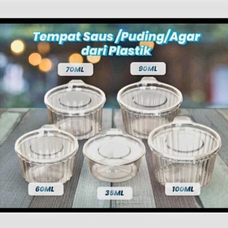 Cup Mika puding isi 50 pcs cup mika saos cup mika sambal cup mika tutup sambung cup saos cup sambal 