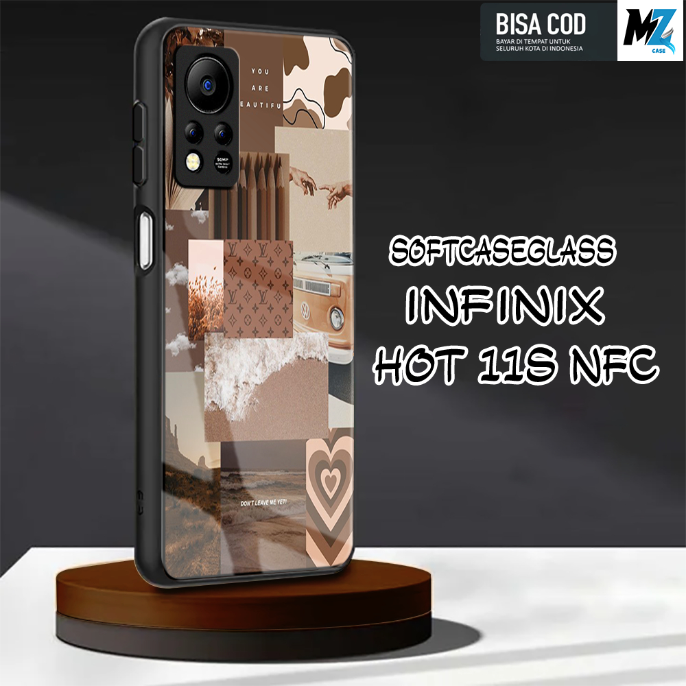 Softcase Glass Kaca [K05] Infinix Hot 11s NFC Terbaru Case Handphone Kesing Pelindung Handphone