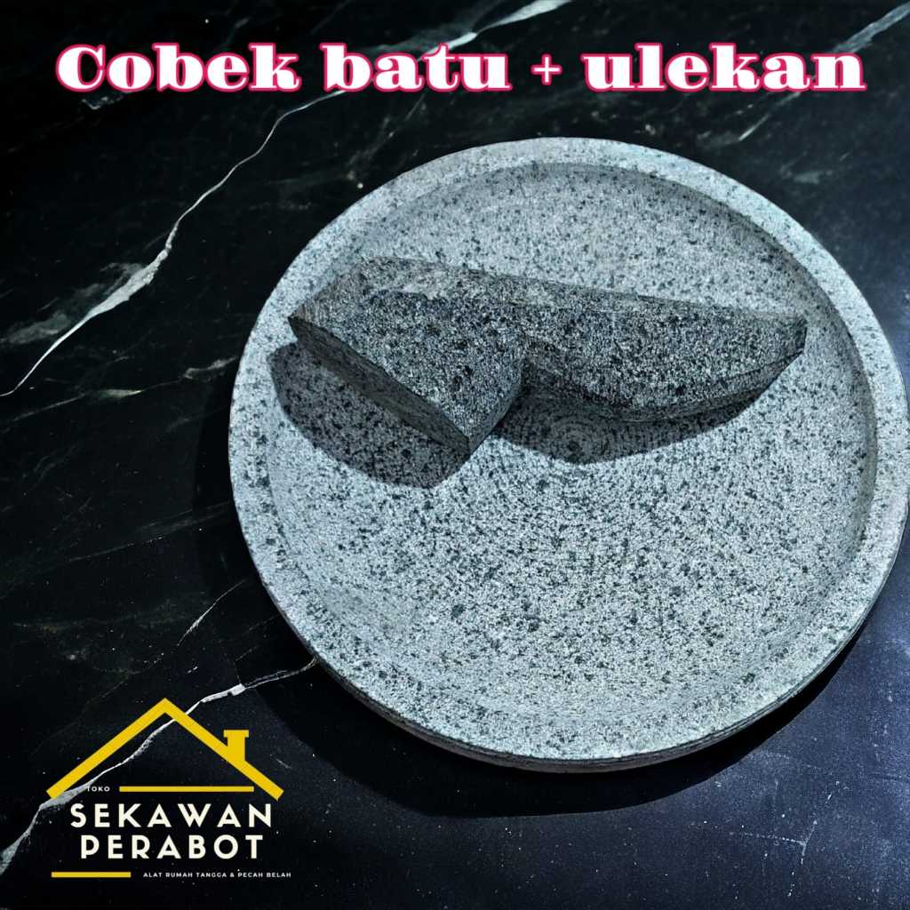 COBEK BATU + ULEKAN 22 CM & 25 CM ULEKAN