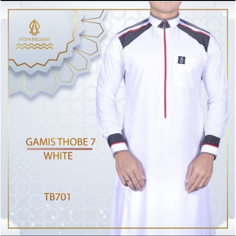 GAMIS ATQIYA THOBE 7 / Gamis Pria Dewasa / Jubah Keren Best Seller / Gamis Manset / Gamis Trendy Dan