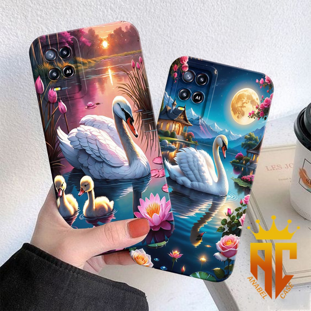 CASE OPPO A54/ OPPO A55 Motif Walpaper Angsa Aesthetic Cantik - Case Oppo - Case angsa Cantik - case