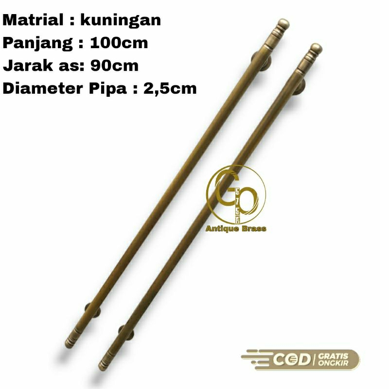 Gagang Pintu Rumah Handle Pintu Kuningan Panjang 100cm