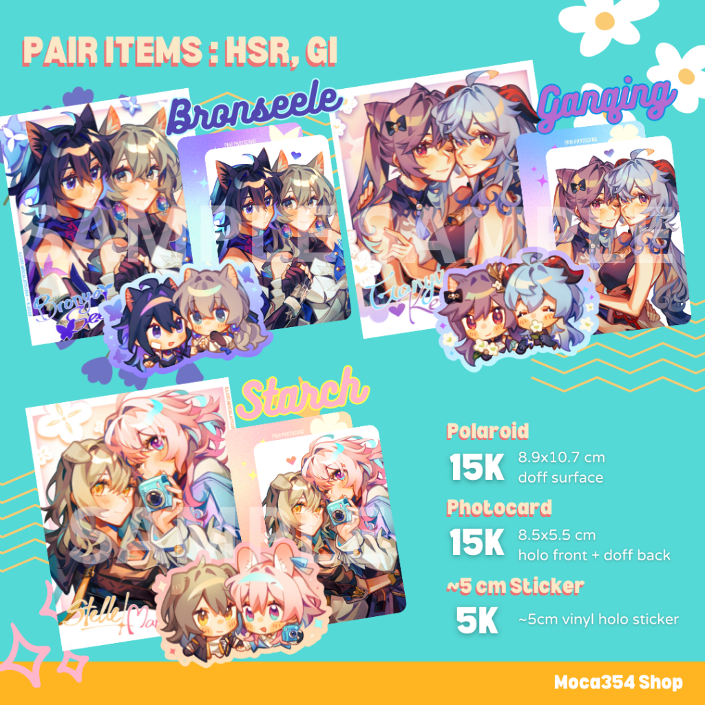 HSR, GENSHIN - PAIR SERIES | Polaroid, Photocard, Sticker | MOCALATTU354