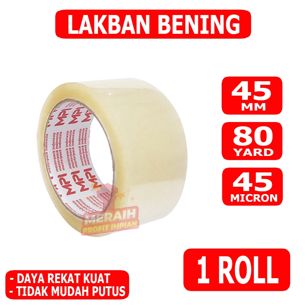

Lakban Bening 45 mm x 80 Yard - Lakban Packing - Lakban MPI