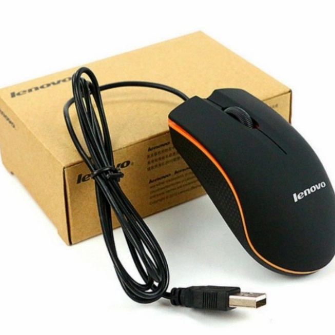 Mouse Lenovo Optical Kabel Wired  Mouse Laptop PC Lenovo WIRED GARANSI 3 BULAN