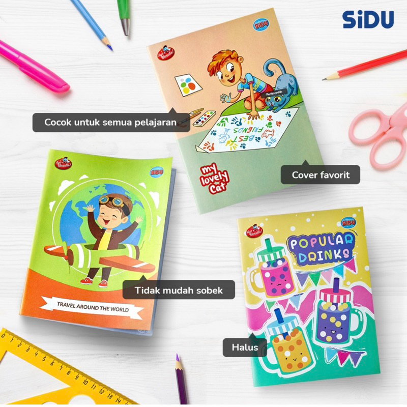 

BUKU TULIS SIDU 38 lembar (motif acak) isi 10 buku