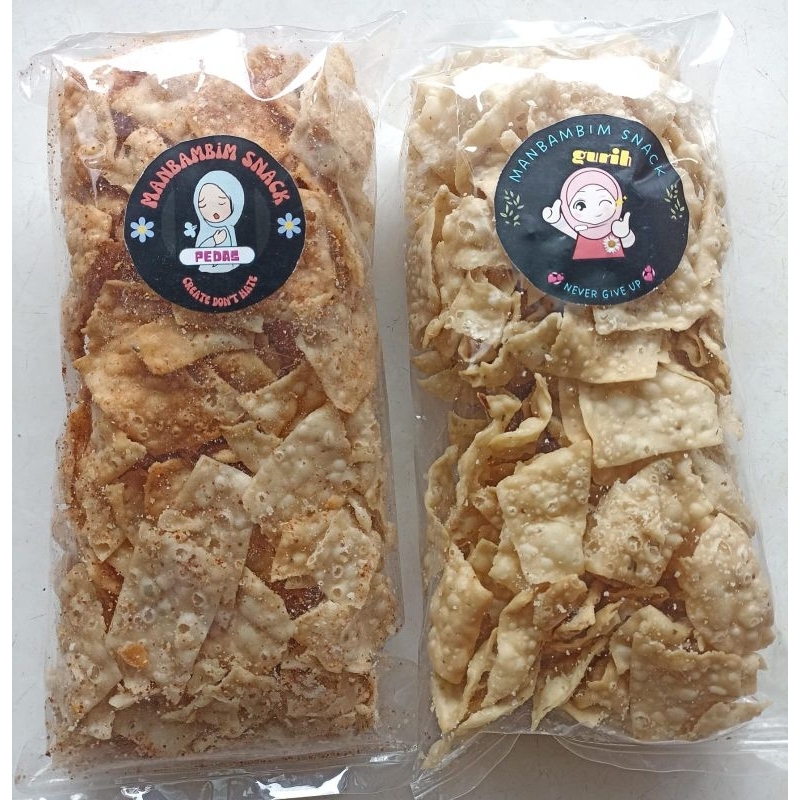 

keripik bawang Snack homemade original gurih / gurih pedas 250 gram