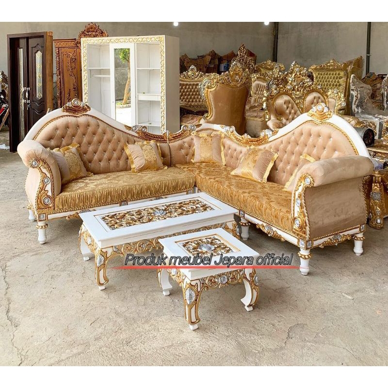 Sofa sudut jati / Kursi sudut